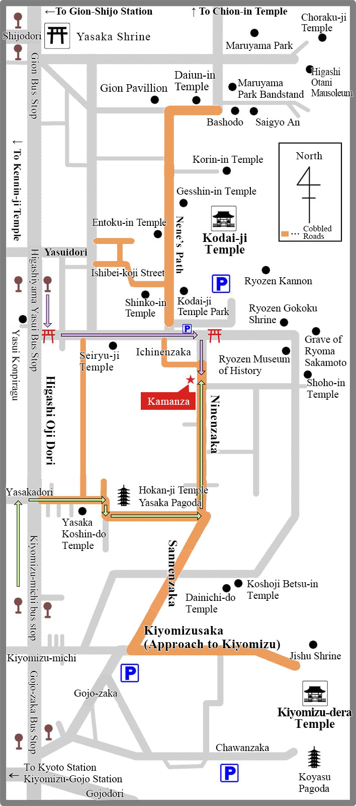 Higashiyama Area Map