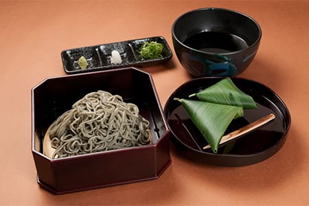 Nama-fu and Yomogi Soba with Sasafu Manju 1,600 yen