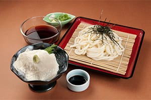 Zaru Udon and Yuba Sashimi Set 1,100 yen 