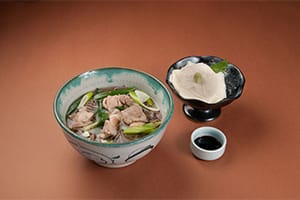 Torinanba Soba and Yuba Sashimi Set 1,300 yen 