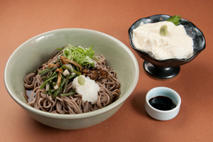  Sansai Bukkake Soba and Yuba Sashimi Set 1,300 yen 