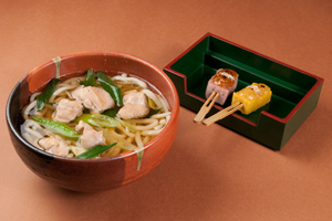 Torinanba Udon and Denraku Set 1,500 yen 