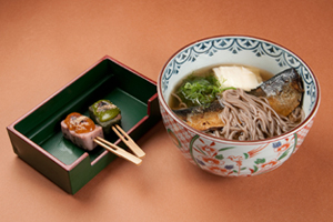 Nishin Soba and Denraku Set 1,600 yen